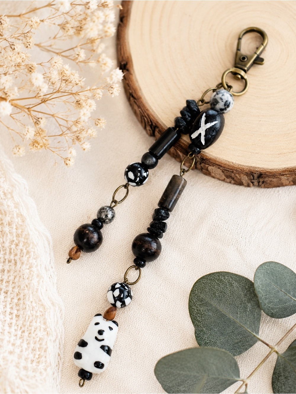 Cute, handmade purse flair or beaded charm flair keychain tassel